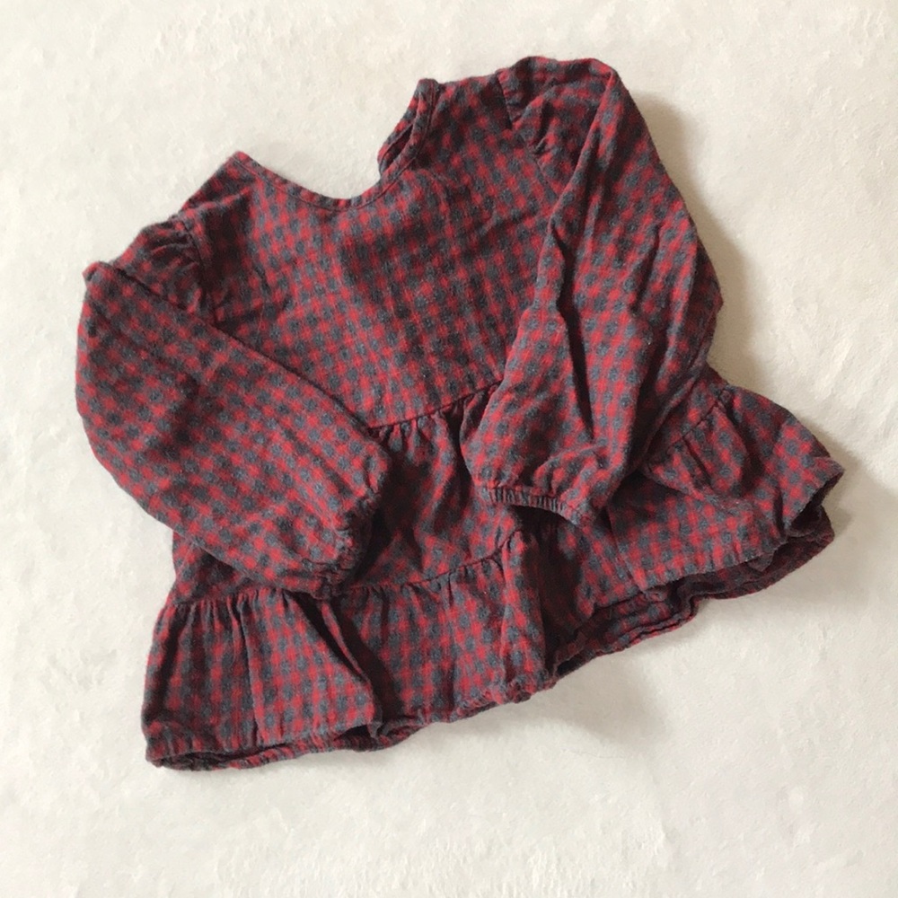 Zara baby flannel long sleeved shirt, size 3-4